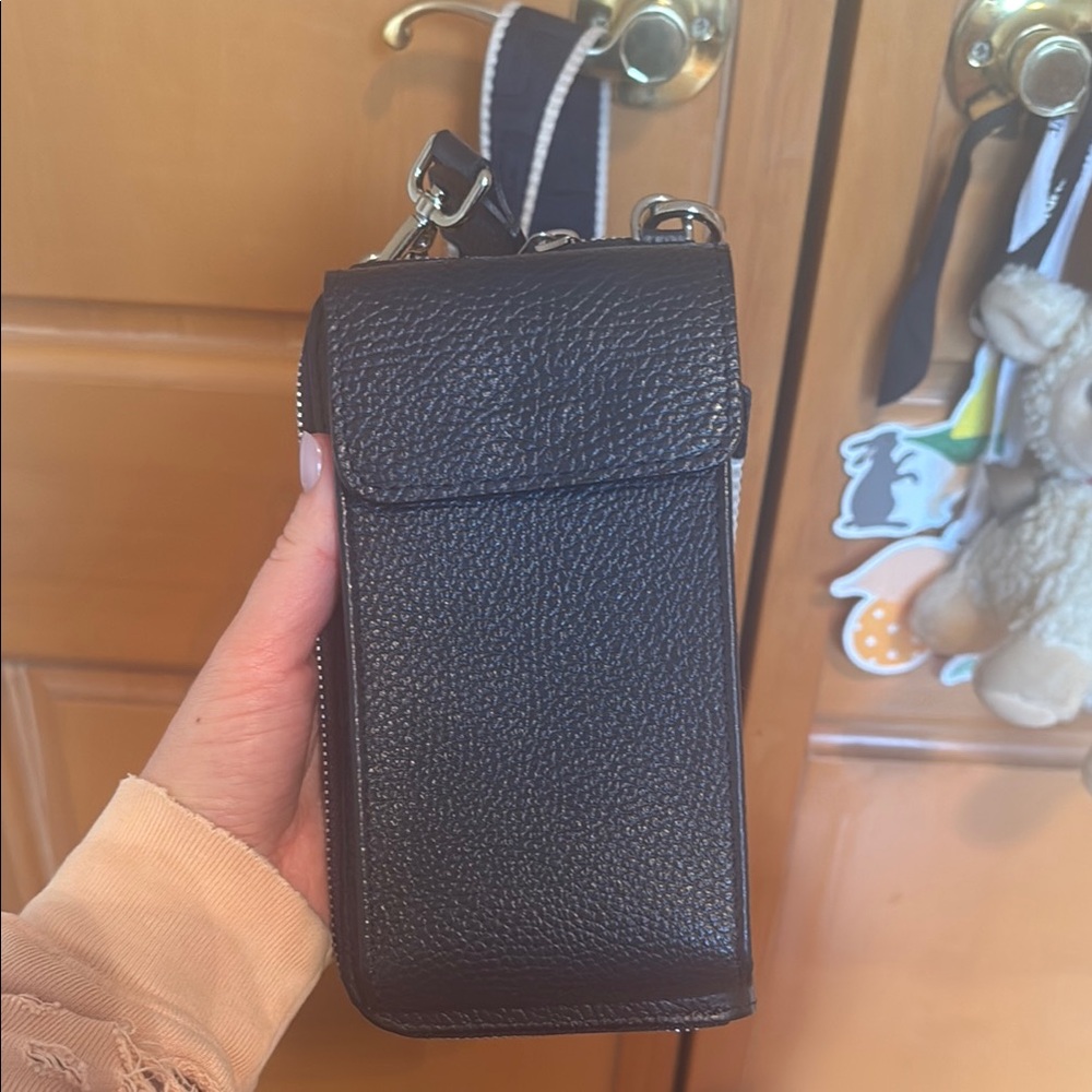 Blue Leather Wallet Crossbody  Bag